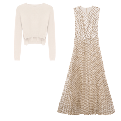 Pleated Jumper Set