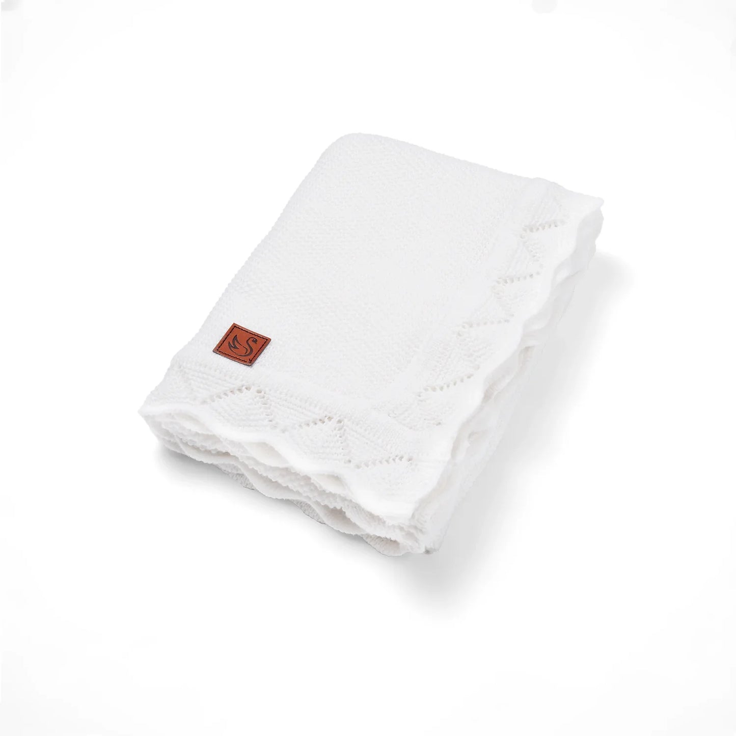 Heirloom Lace Knit Baby Blanket in White