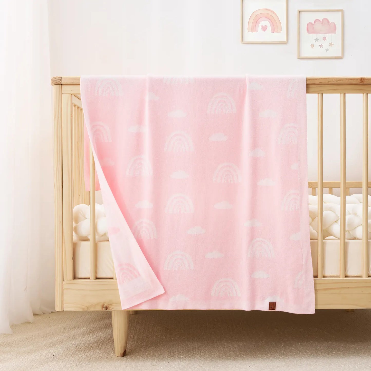 Rainbow Jacquard Knit Baby Blanket