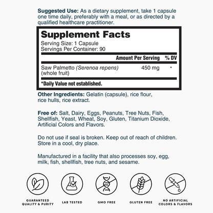 Nature’s Lab Saw Palmetto - 90 Capsules