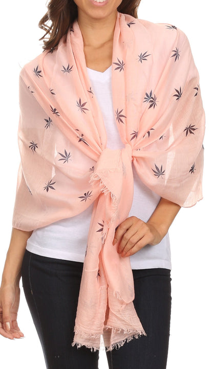 Sakkas Nichole summer gauze featherweight patterned versitile sheer scarf wrap