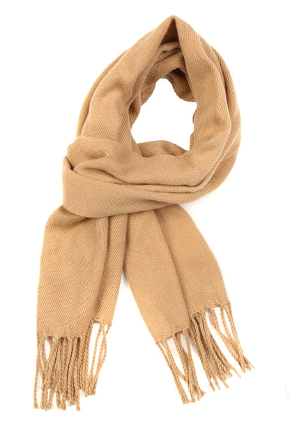 Sakkas Booker Cashmere Feel Solid Colored Unisex Winter Scarf With Fringe