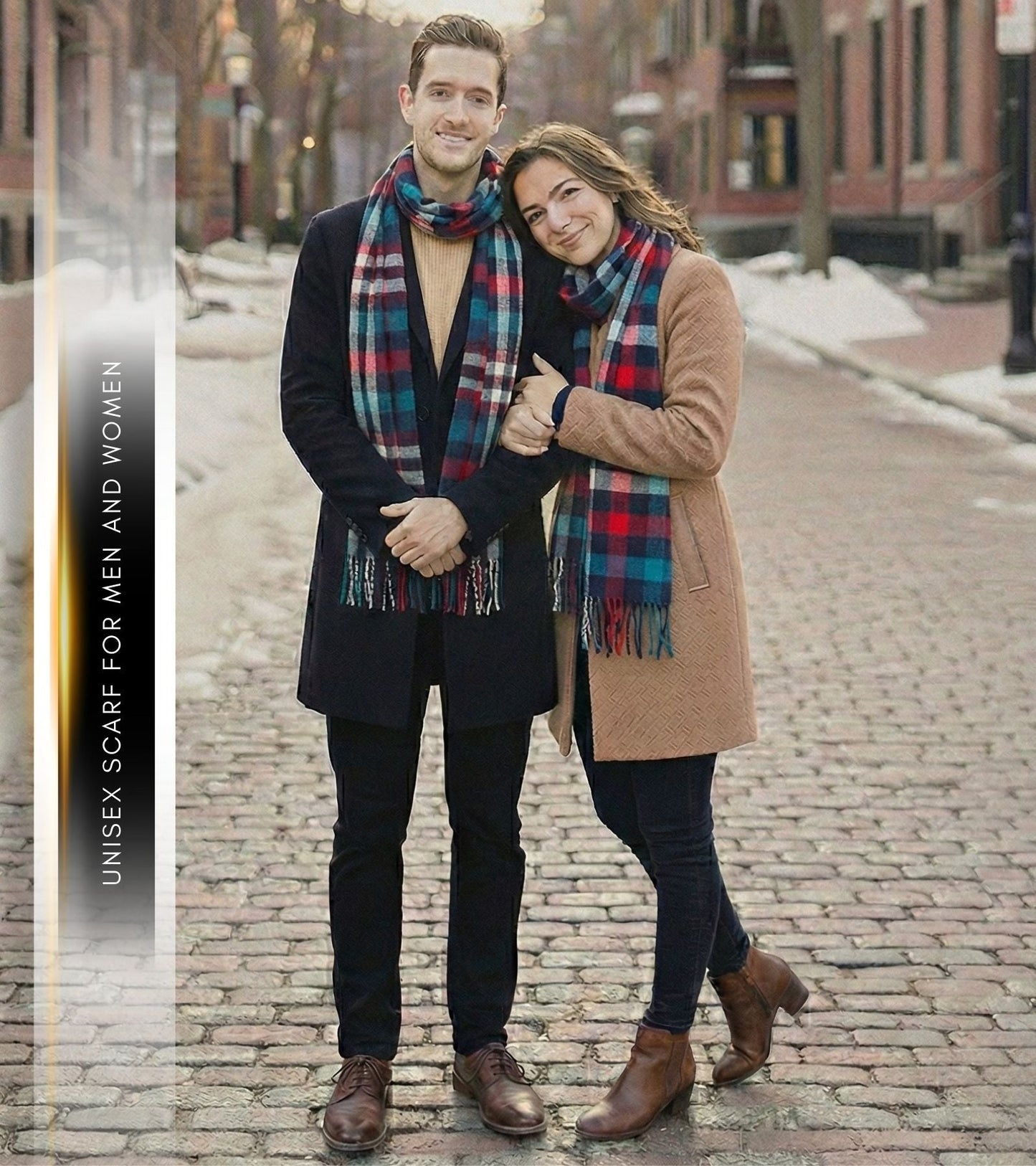 Sakkas Booker Cashmere Feel Solid Colored Unisex Winter Scarf With Fringe