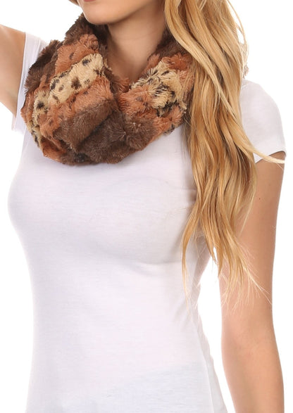 Sakkas Manula Long Wide Infinity Wrap Around Fuzzy Fur Fall Winter Classic Scarf