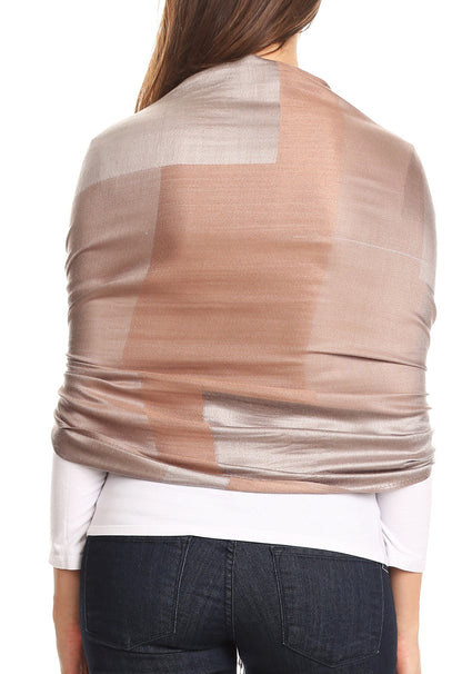 Sakkas Nicola Reversible Warm and Soft Unisex Scarf Stole Wrap Solid Color-block