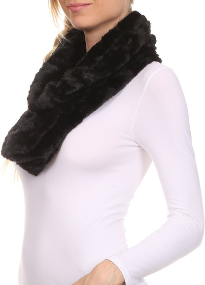 Sakkas Abhy Soft Fall Winter Furry Infinity Wrap Scarf