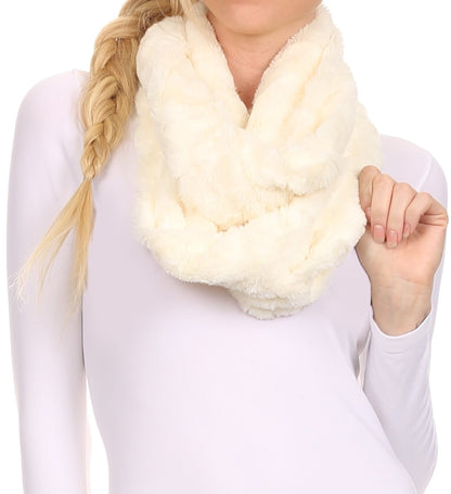 Sakkas Abhy Soft Fall Winter Furry Infinity Wrap Scarf