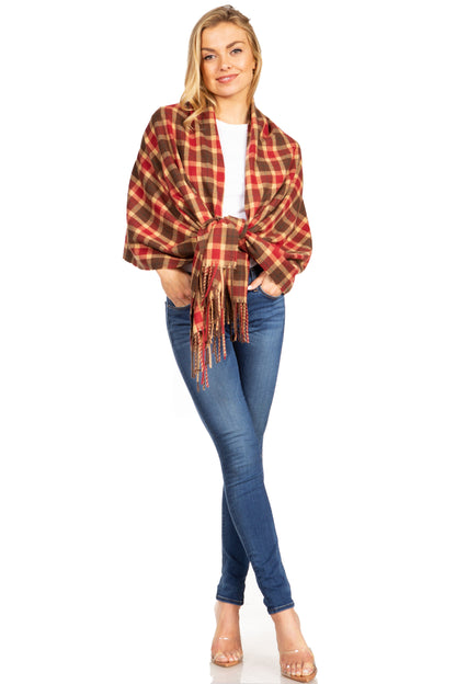 Sakkas Martinna Warm Super Soft Cashmere Feel Pashmina Shawl Wrap Scarf for Women - Weddings, Festivals, Travel & Daily Wear