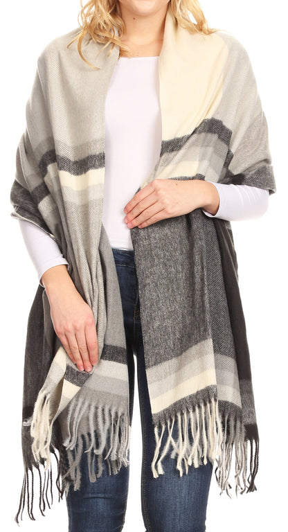 Sakkas Martinna Warm Super Soft Cashmere Feel Pashmina Shawl Wrap Scarf for Women - Weddings, Festivals, Travel & Daily Wear