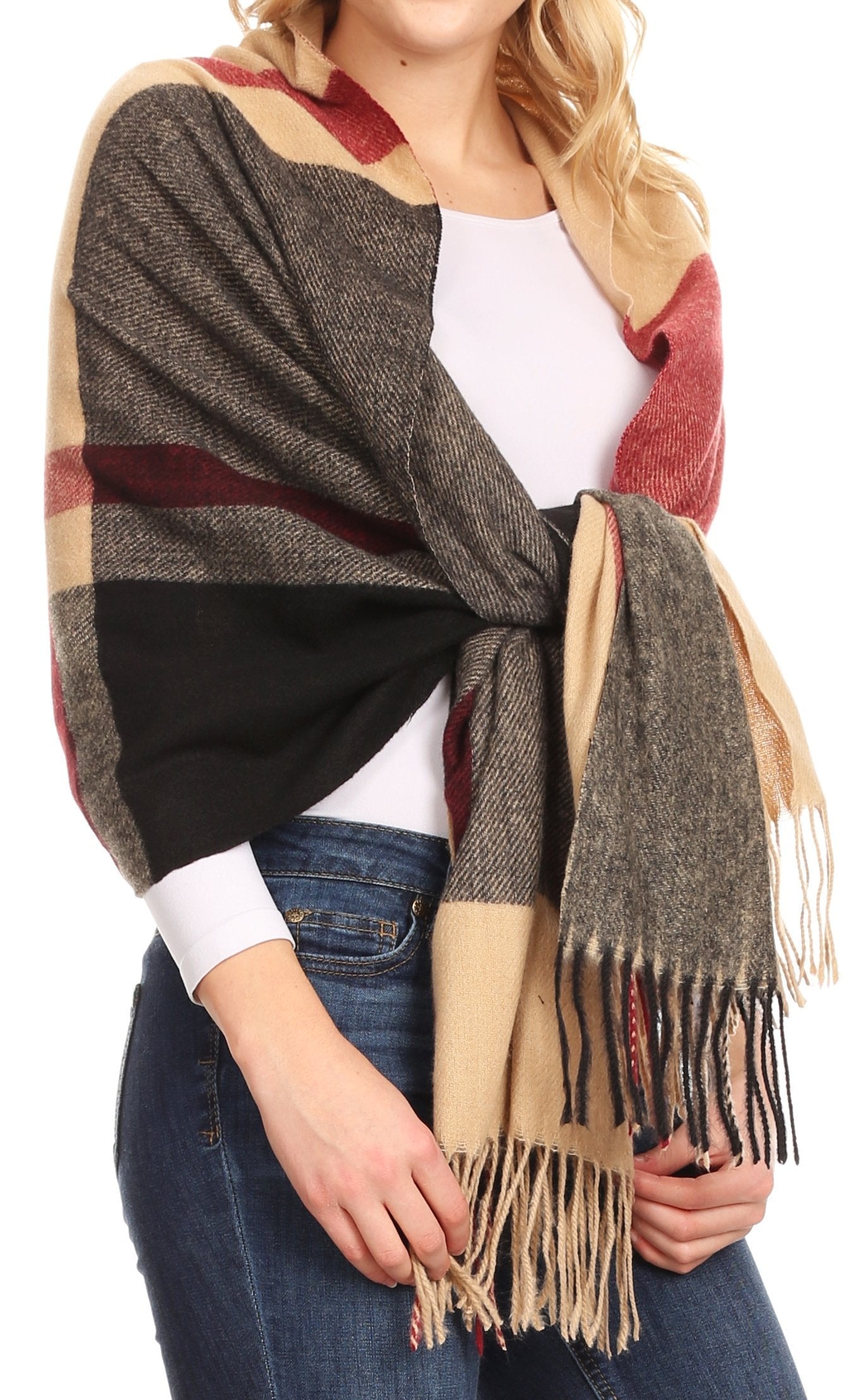 Sakkas Martinna Warm Super Soft Cashmere Feel Pashmina Shawl Wrap Scarf for Women - Weddings, Festivals, Travel & Daily Wear