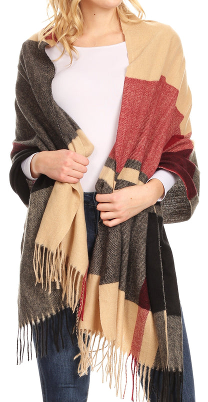 Sakkas Martinna Warm Super Soft Cashmere Feel Pashmina Shawl Wrap Scarf for Women - Weddings, Festivals, Travel & Daily Wear