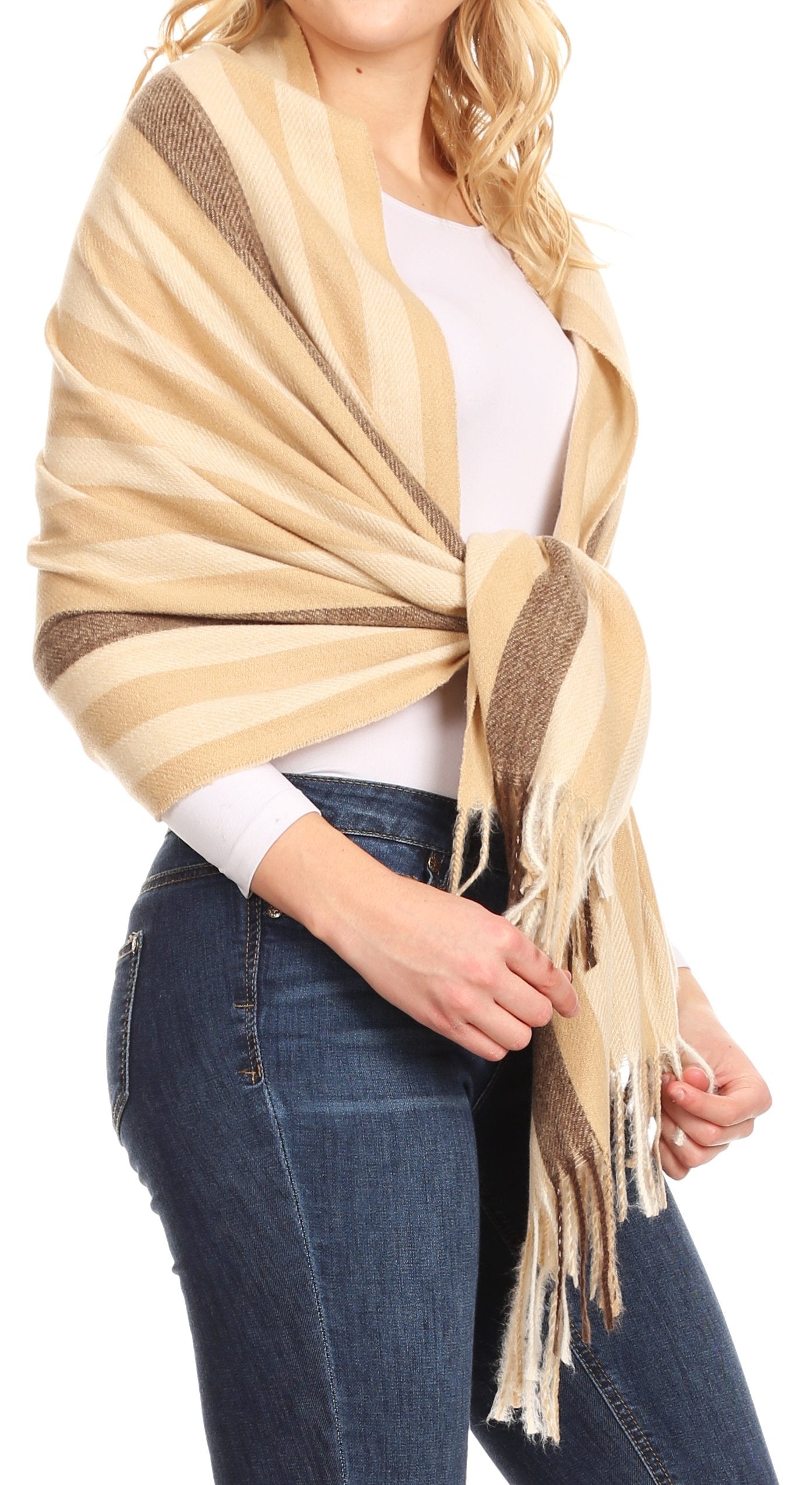 Sakkas Martinna Warm Super Soft Cashmere Feel Pashmina Shawl Wrap Scarf for Women - Weddings, Festivals, Travel & Daily Wear