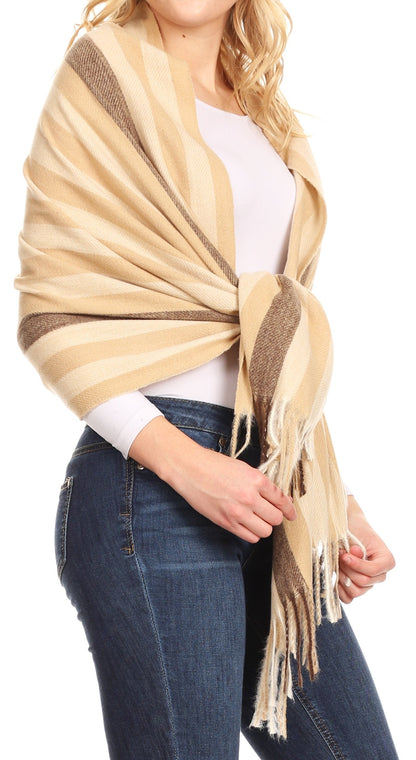 Sakkas Martinna Warm Super Soft Cashmere Feel Pashmina Shawl Wrap Scarf for Women - Weddings, Festivals, Travel & Daily Wear