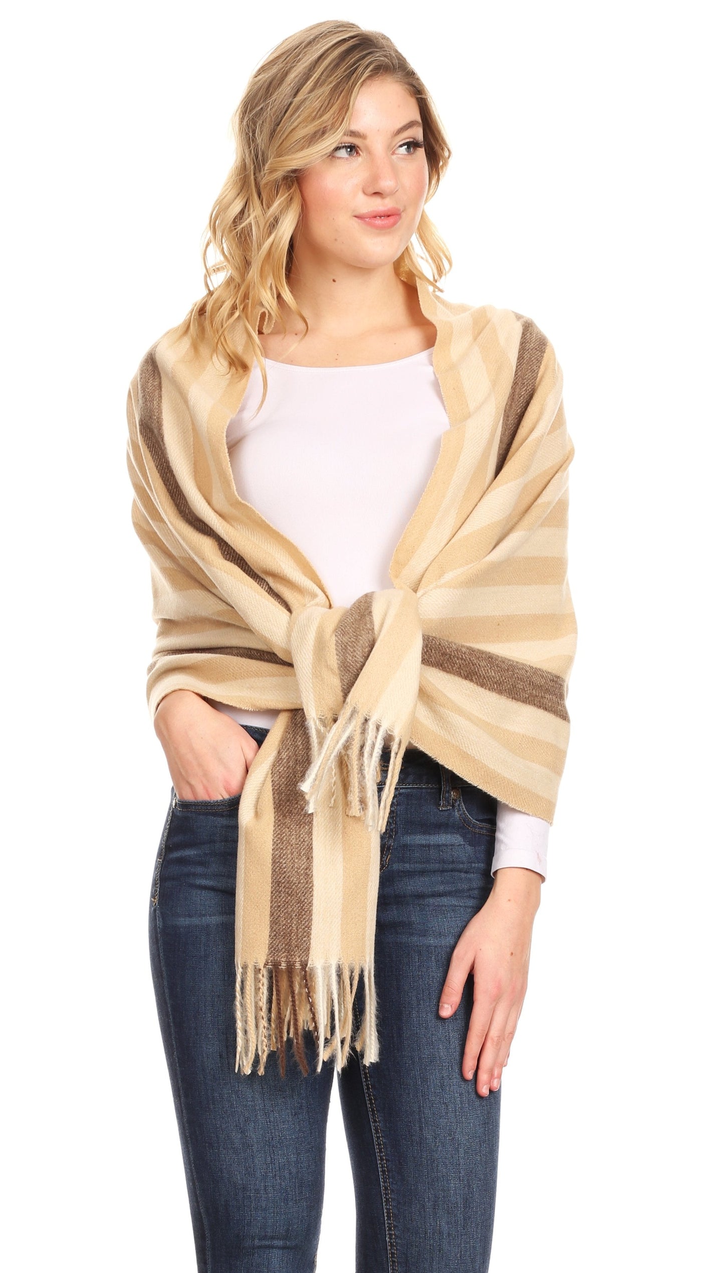 Sakkas Martinna Warm Super Soft Cashmere Feel Pashmina Shawl Wrap Scarf for Women - Weddings, Festivals, Travel & Daily Wear