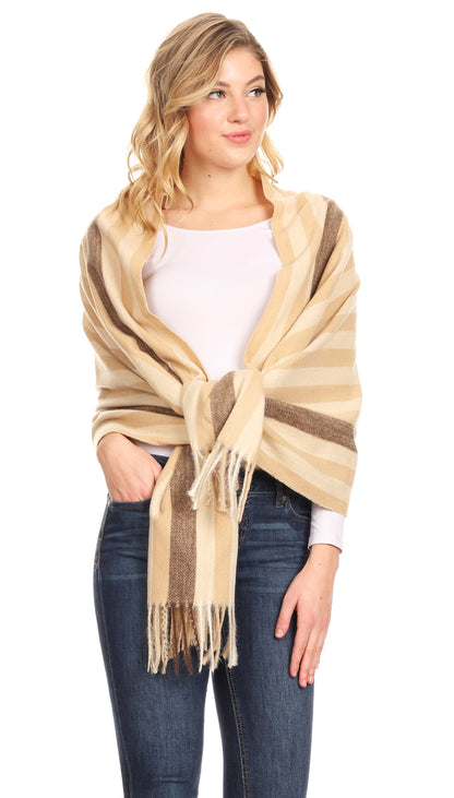 Sakkas Martinna Warm Super Soft Cashmere Feel Pashmina Shawl Wrap Scarf for Women - Weddings, Festivals, Travel & Daily Wear