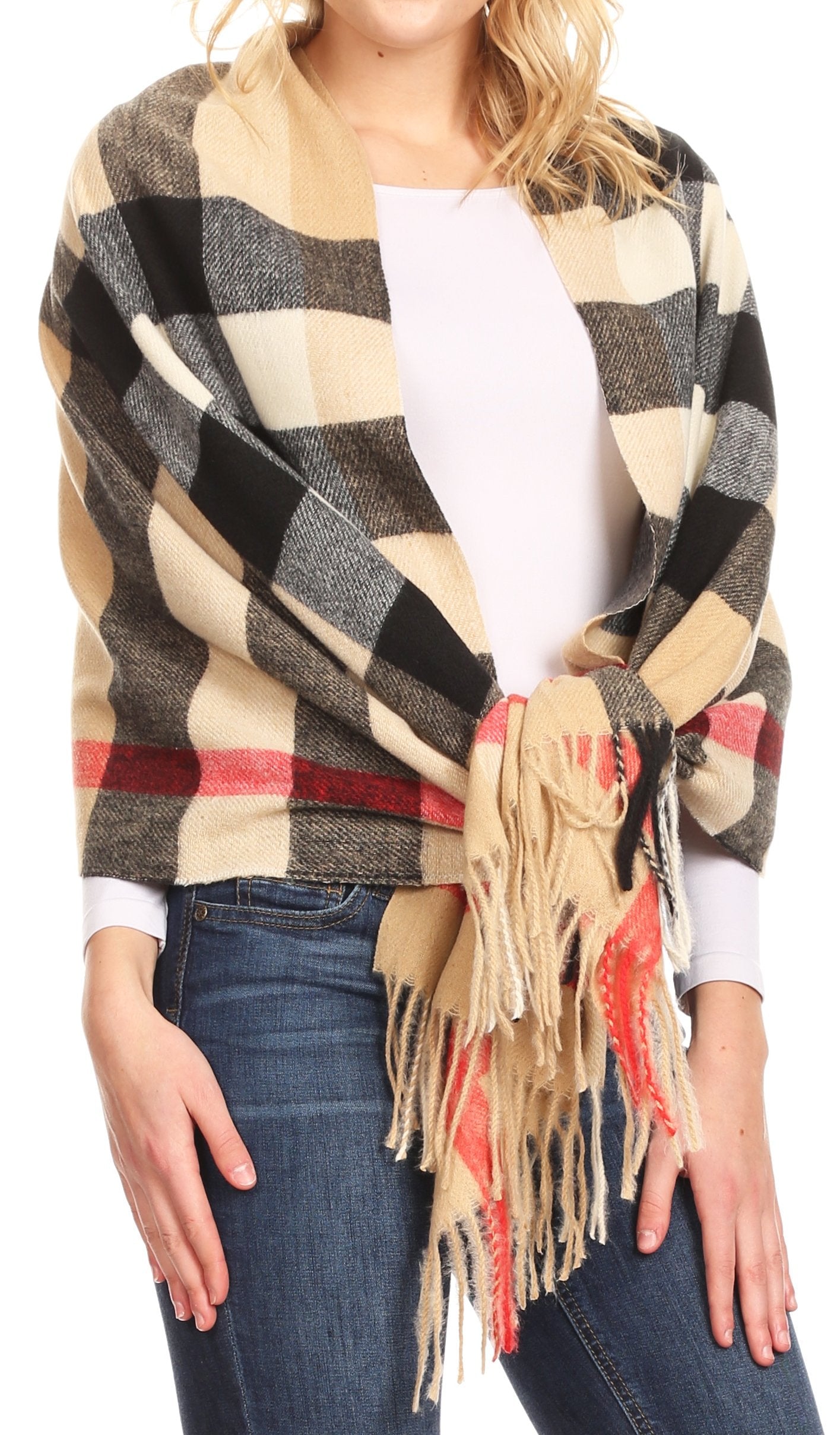 Sakkas Martinna Warm Super Soft Cashmere Feel Pashmina Shawl Wrap Scarf for Women - Weddings, Festivals, Travel & Daily Wear