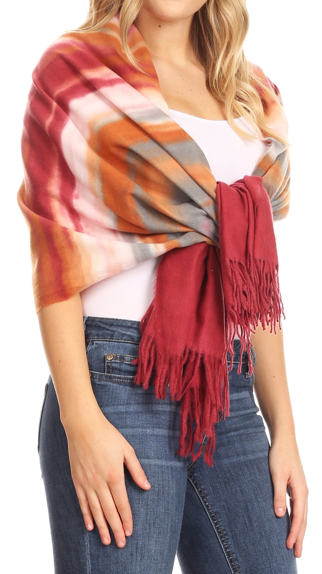 Sakkas Martinna Warm Super Soft Cashmere Feel Pashmina Shawl Wrap Scarf for Women - Weddings, Festivals, Travel & Daily Wear