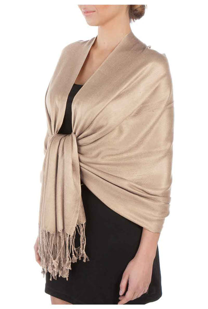 Sakkas Large Soft Silky Pashmina Feel Shawl Wrap Scarf Stole in Solid Colors