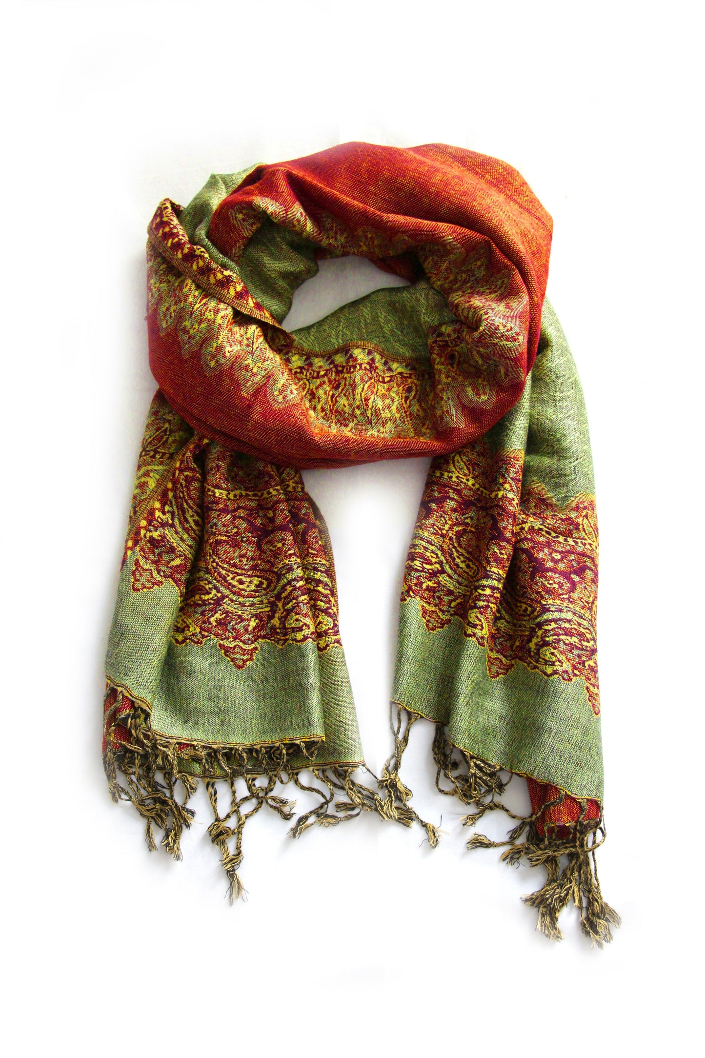 Sakkas 70" x 28" Border Pattern Layered Woven Pashmina Shawl Scarf Wrap Stole