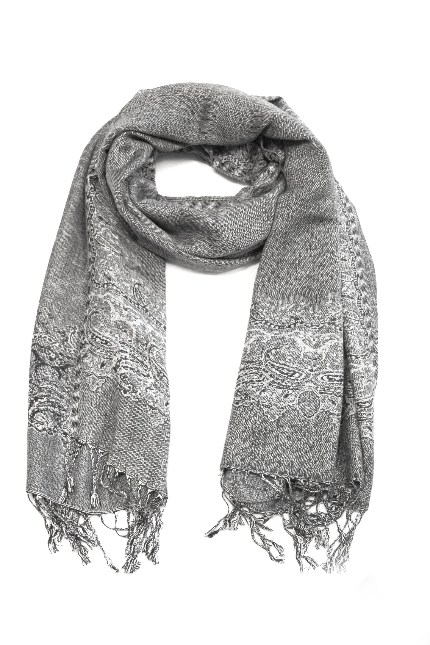 Sakkas 70" x 28" Border Pattern Layered Woven Pashmina Shawl Scarf Wrap Stole