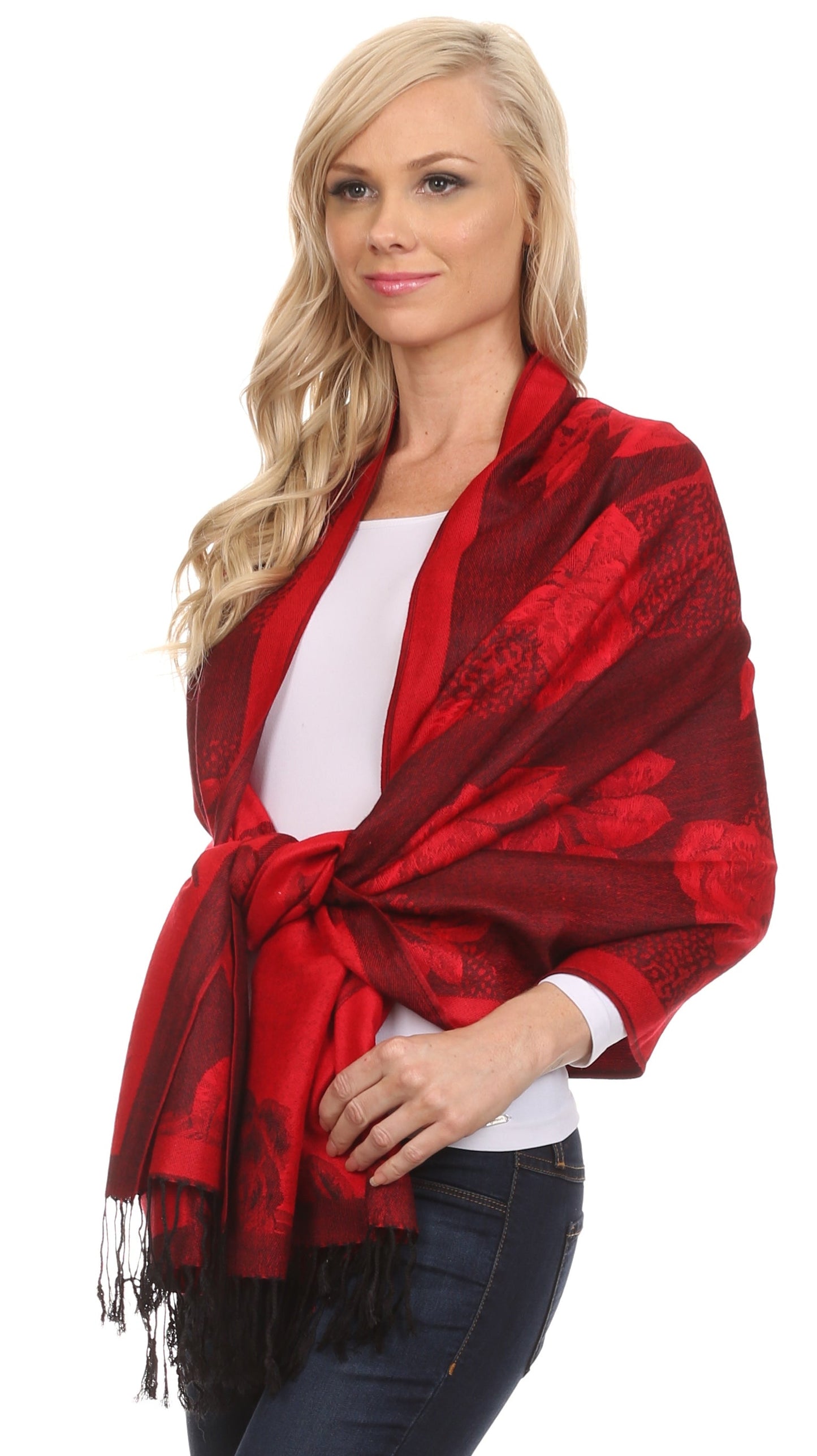 Sakkas Two Tone Rose Pashmina Scarf / Stole / Wrap