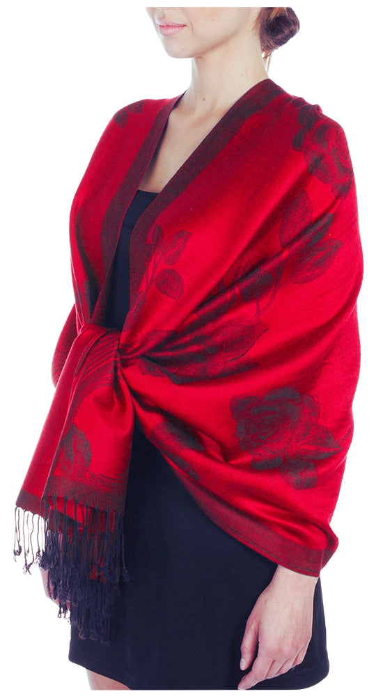 Sakkas Two Tone Rose Pashmina Scarf / Stole / Wrap