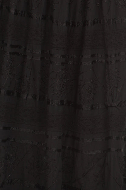 Sakkas Lace and Ribbon Peasant Boho Skirt