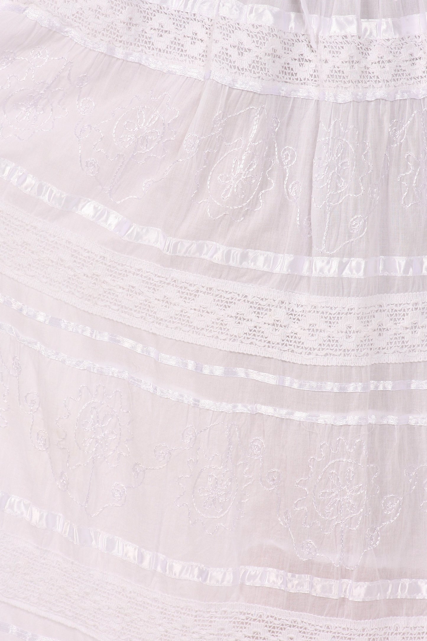 Sakkas Lace and Ribbon Peasant Boho Skirt