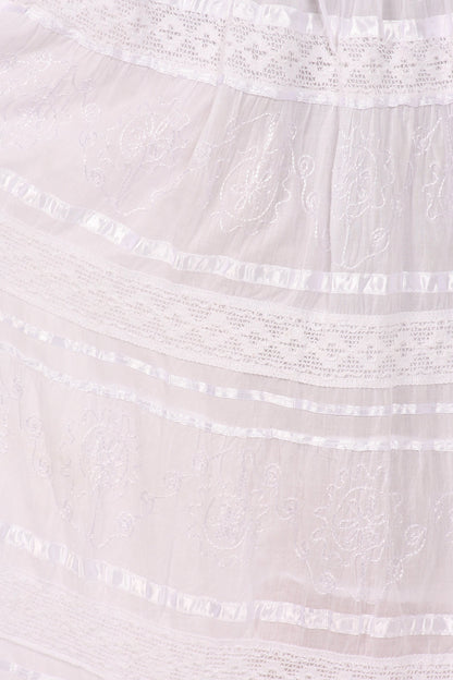 Sakkas Lace and Ribbon Peasant Boho Skirt