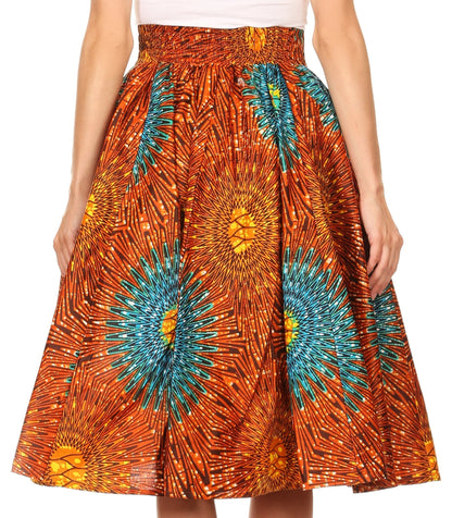 Sakkas African Dutch Ankara Wax Print Full Circle Skirt
