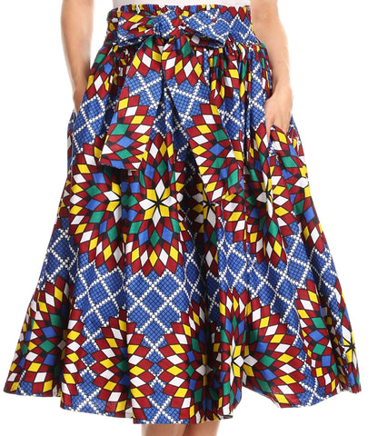 Sakkas African Dutch Ankara Wax Print Full Circle Skirt
