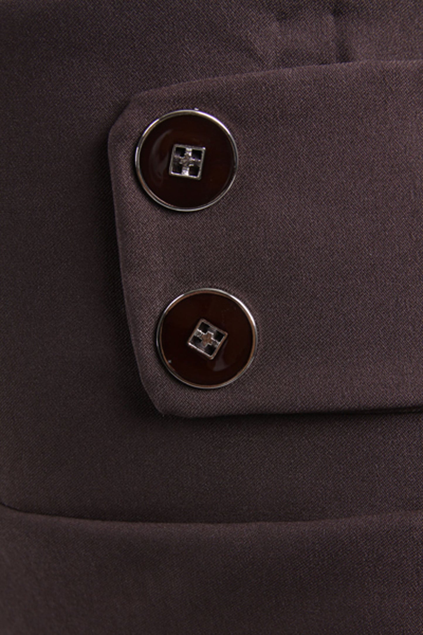 High Waist Stretch Pencil Skirt with Button Detail