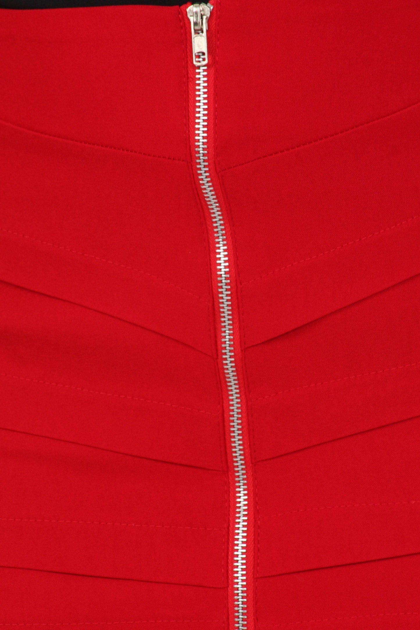 Above the Knee Zippered Tiered Sleek Stretch Pencil Skirt