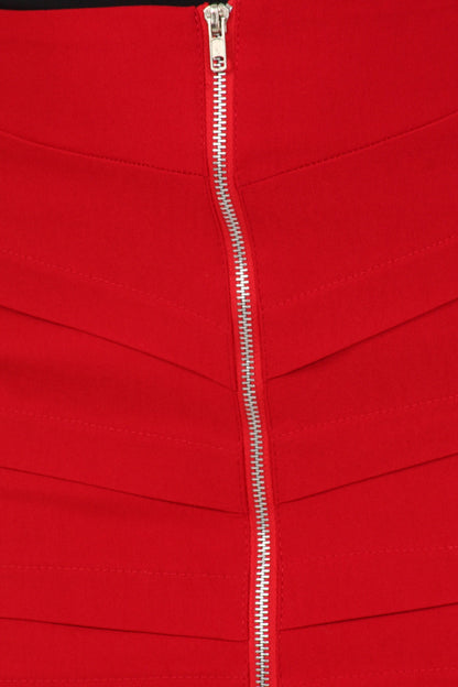 Above the Knee Zippered Tiered Sleek Stretch Pencil Skirt