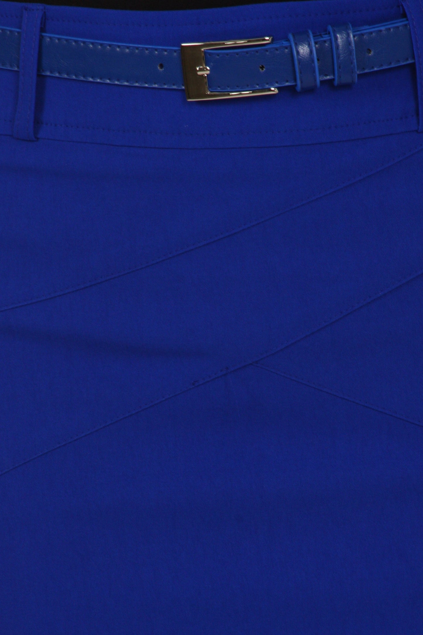 Knee Length Stretch Pencil Skirt with Skinny Belt