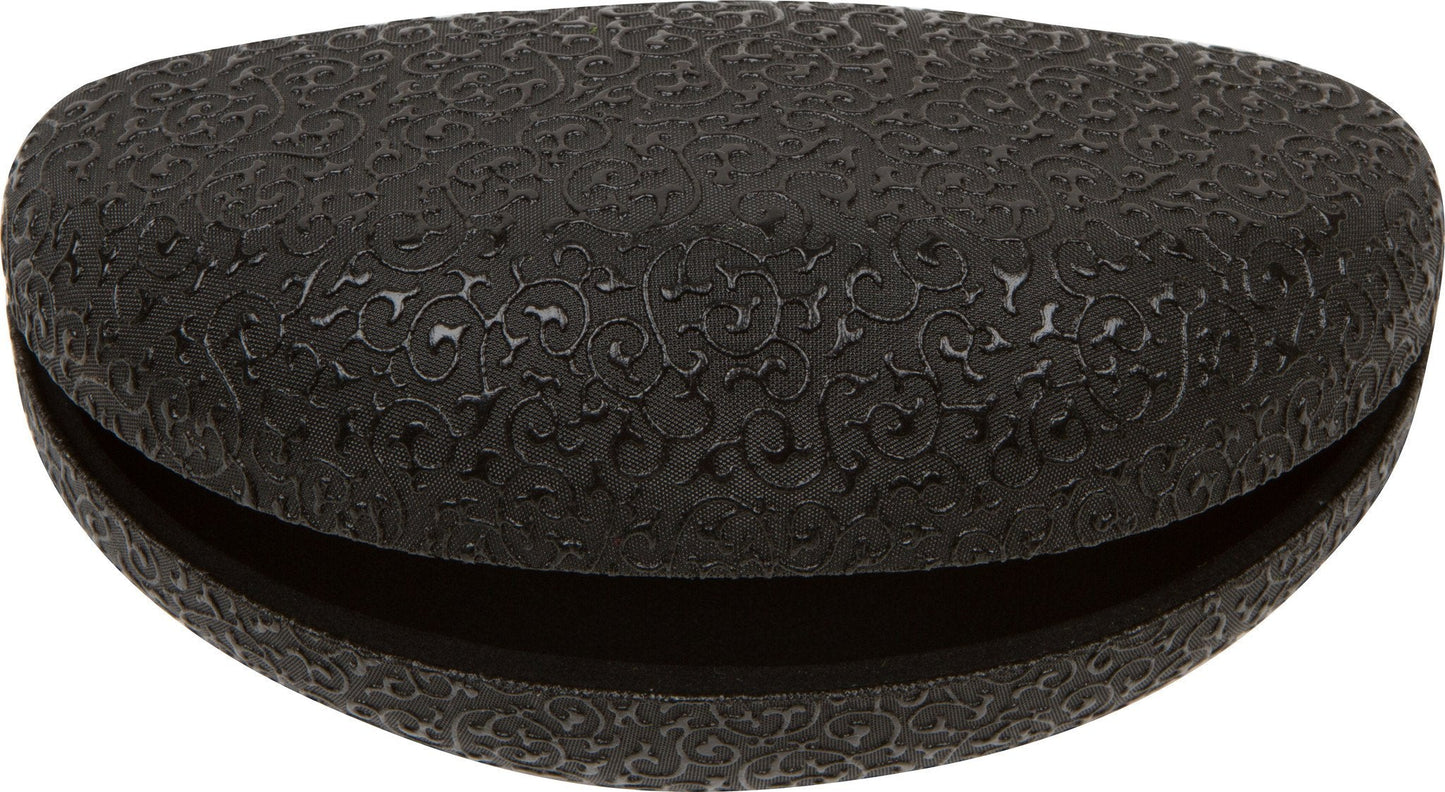 Sakkas Large Clamshell Filigree Embossed Hard Sunglasses Case
