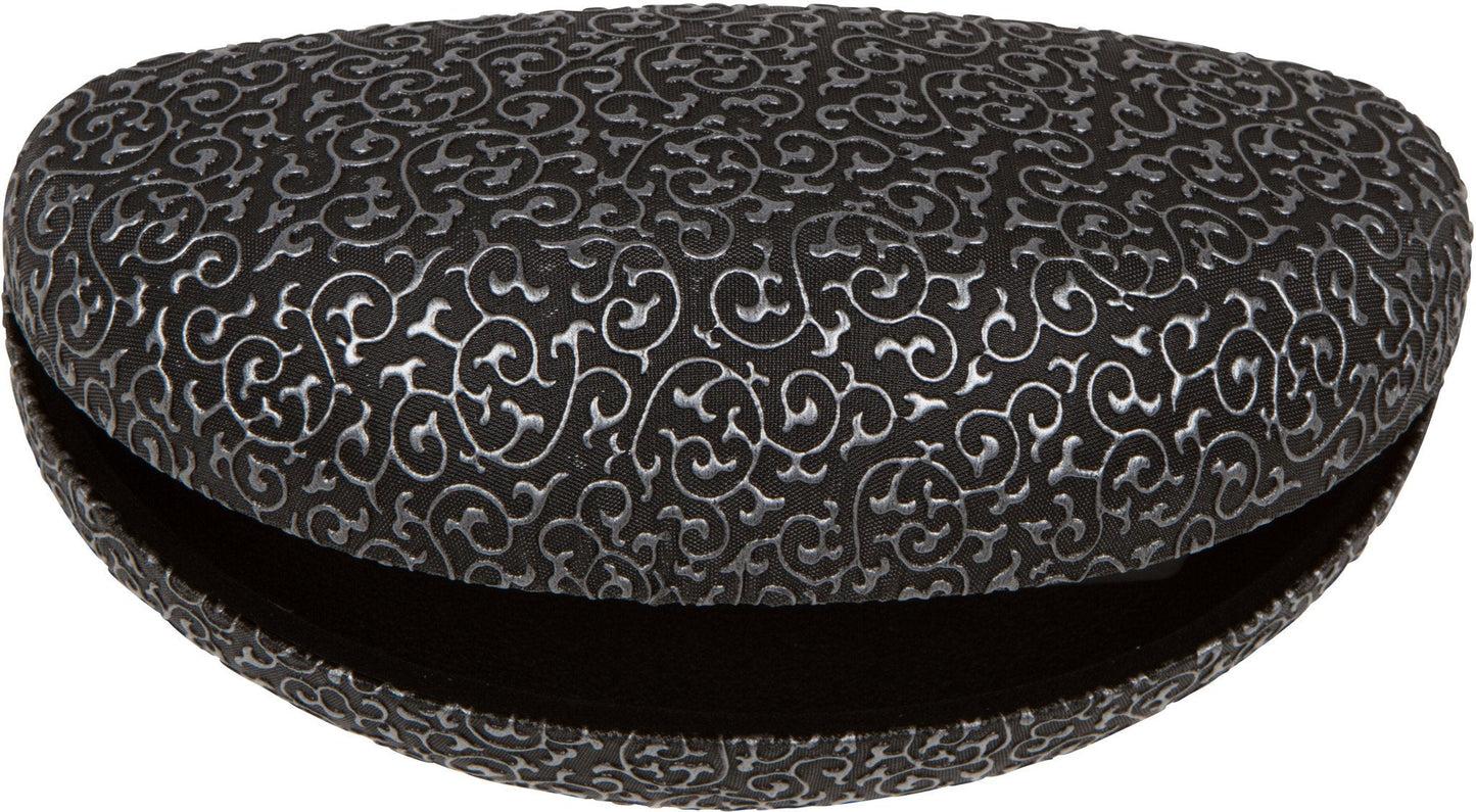 Sakkas Large Clamshell Filigree Embossed Hard Sunglasses Case