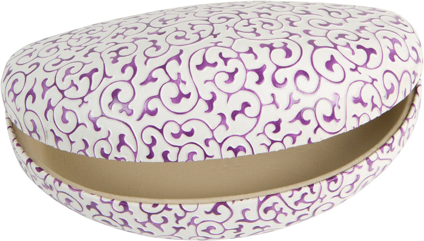 Sakkas Large Clamshell Filigree Embossed Hard Sunglasses Case