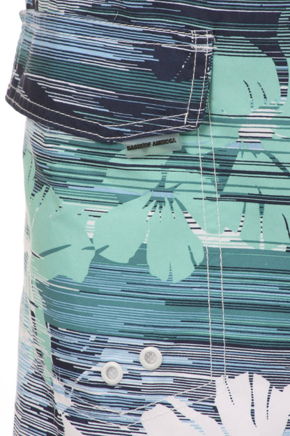 Sakkas Zayne Long Hoolah Hawaii Print Design Skate Surf Board Short / Swim Trunks
