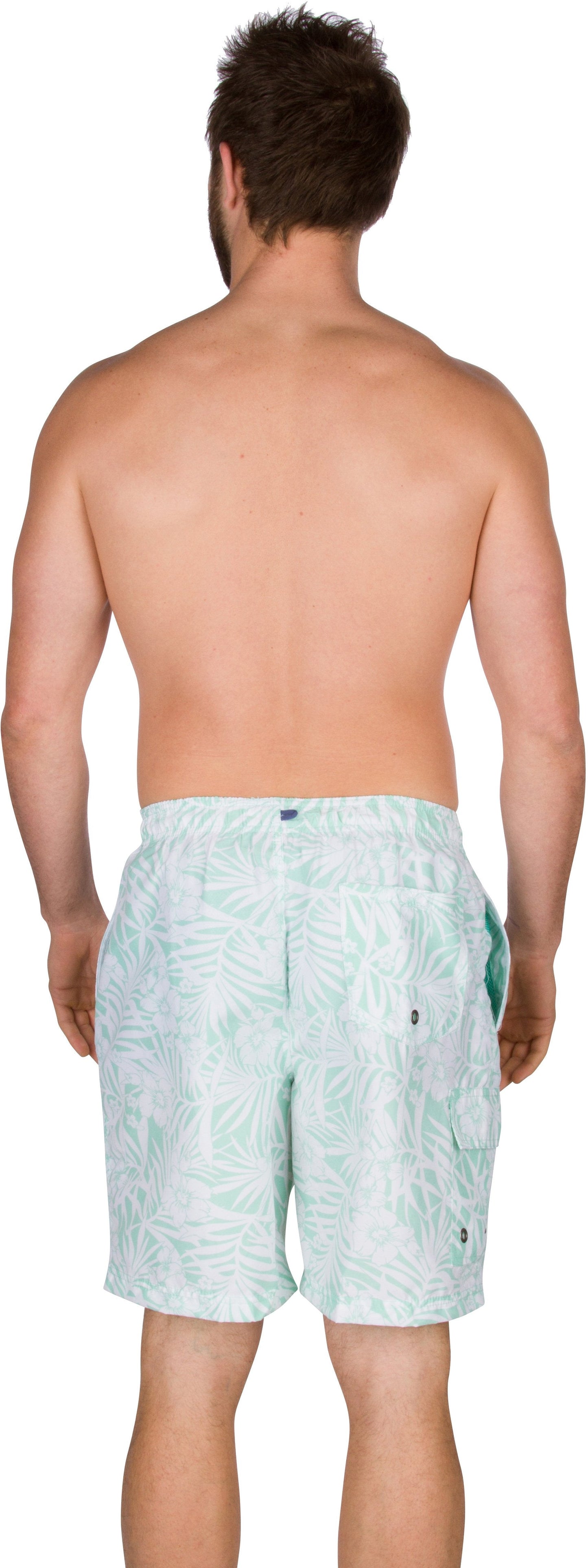 Sakkas Mens Short Marco Aloha Print Printed Skate Surf Board Short / Swim Trunks