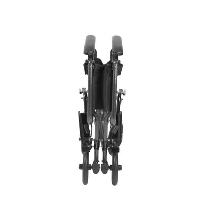 Steel Transport Wheelchair, Fixed Full Arms, 19" Seat