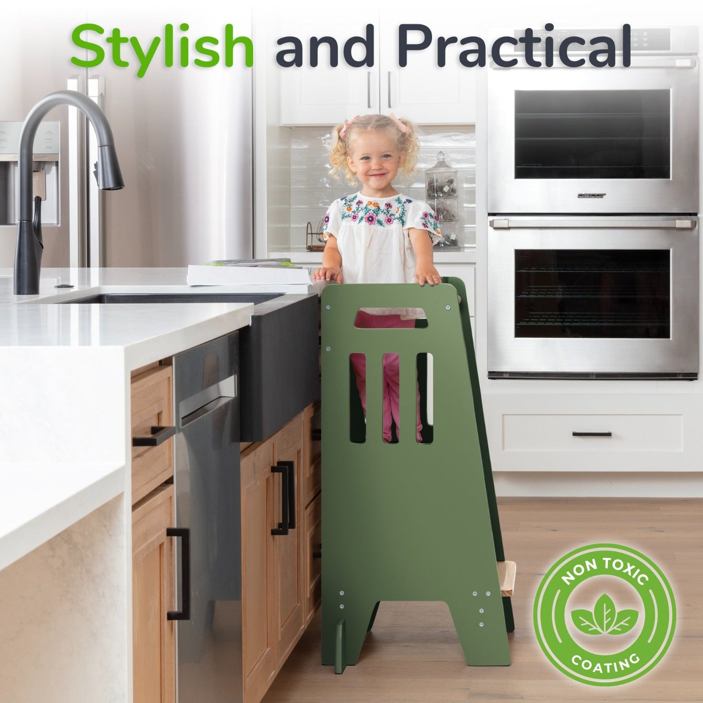 Standing Toddler Tower with Sliding Safety Door