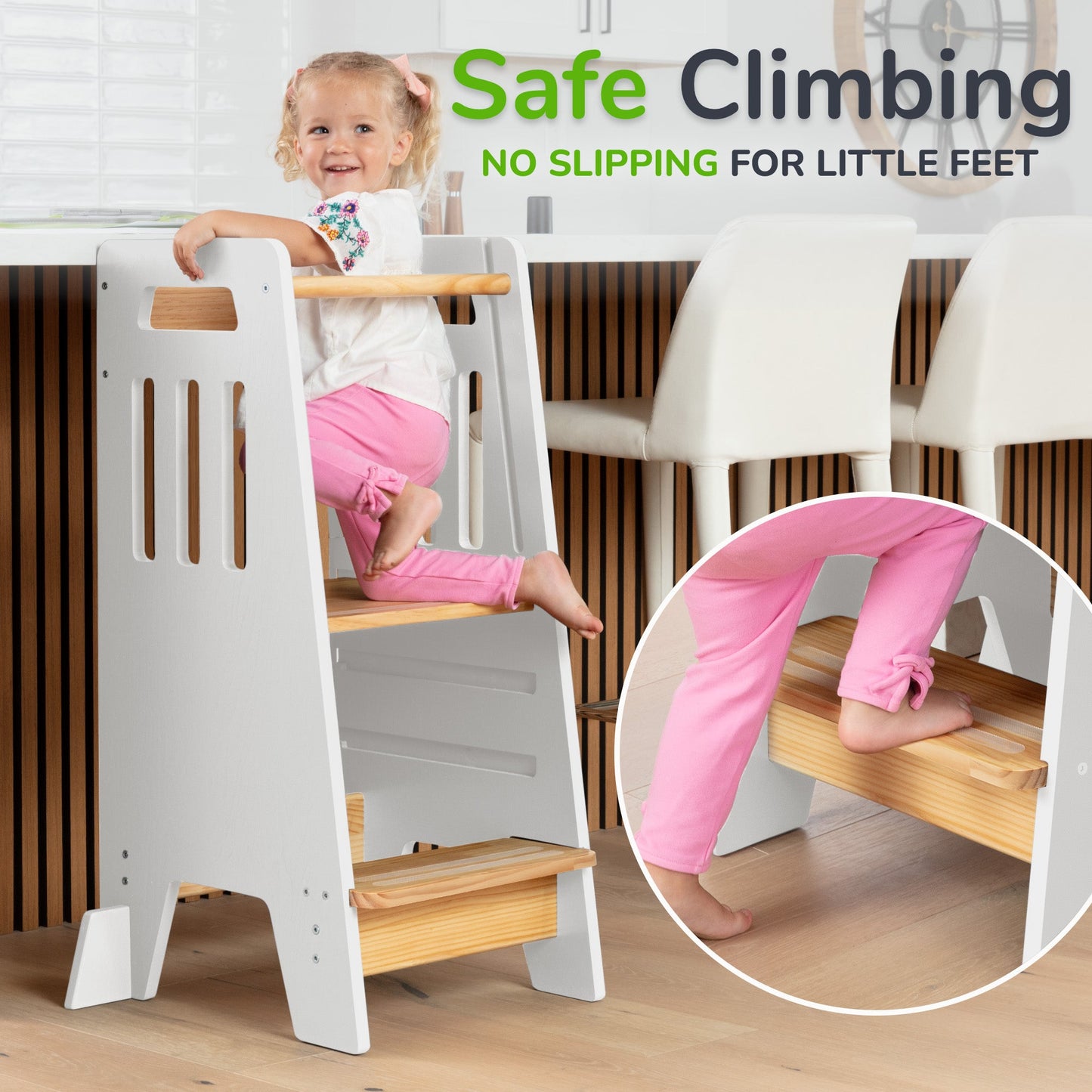 Standing Toddler Tower with Sliding Safety Door