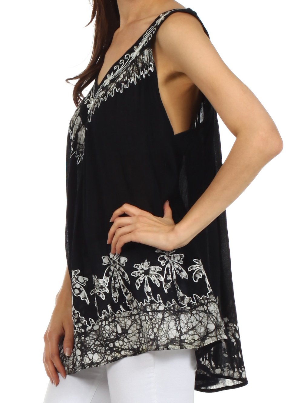 Sakkas Oasis Gauzy Crepe Sleeveless Blouse