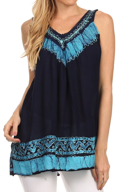 Sakkas Paradise Embroidered Relaxed Fit Blouse