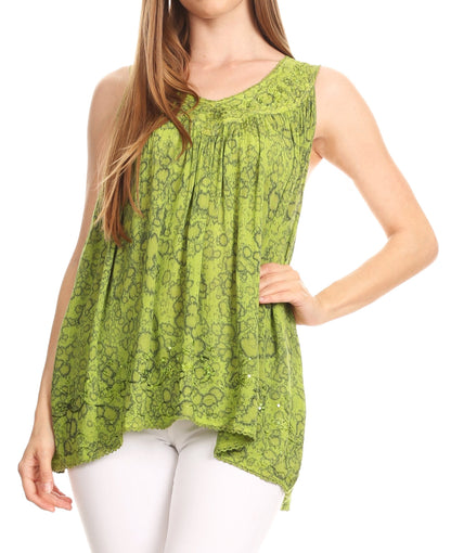 Sakkas Bohemian Summer Sleeveless Blouse