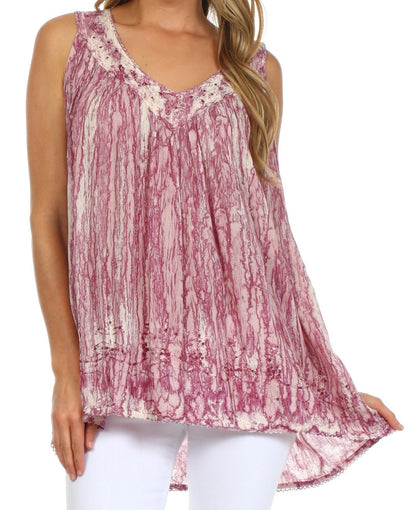 Sakkas Boho Love Sleeveless Blouse