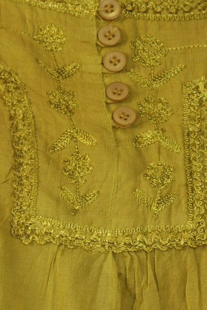 Sakkas Square Neck Button Detail Semi-Sheer Gauzy Cotton Blouse