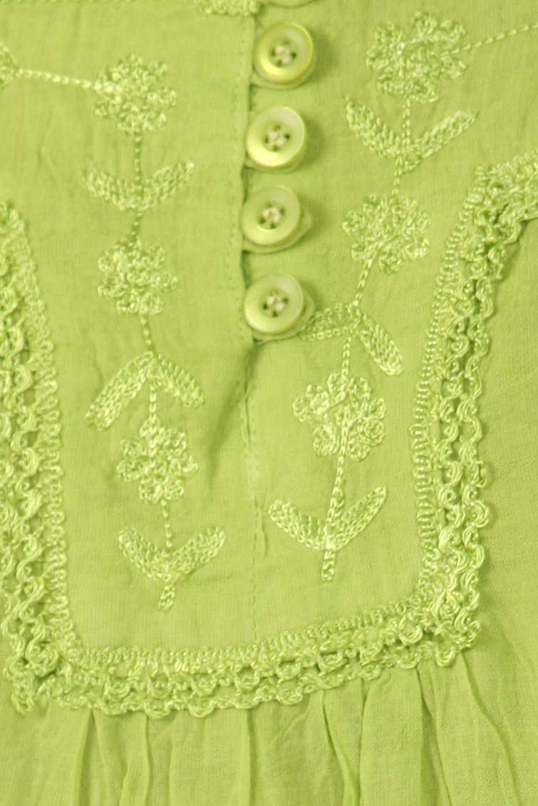 Sakkas Square Neck Button Detail Semi-Sheer Gauzy Cotton Blouse