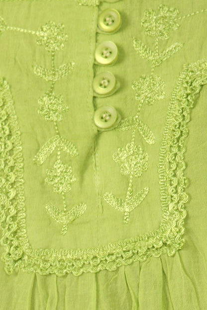 Sakkas Square Neck Button Detail Semi-Sheer Gauzy Cotton Blouse